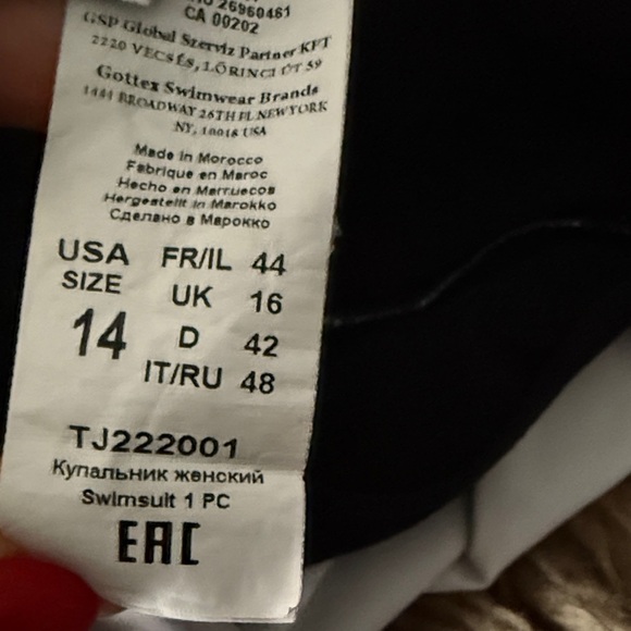 Black Halter Swim suit with White Embroidery - Picture 5 of 5